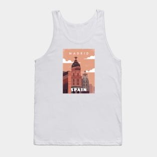 Madrid, Spain. Retro travel poster Tank Top